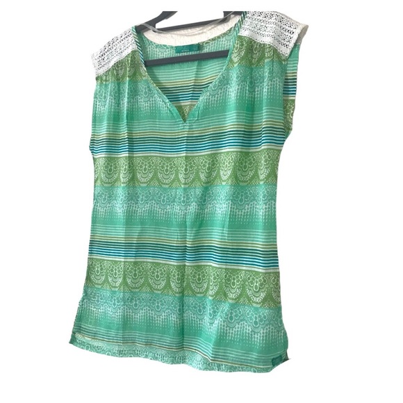 Prana Tops - Prana green crochet-shoulder top, size XS